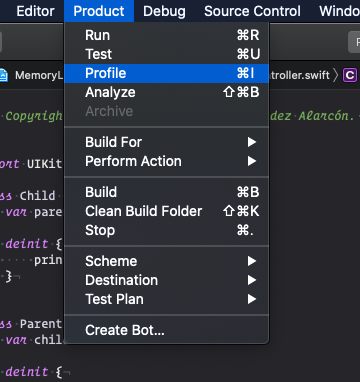 XCode profile option