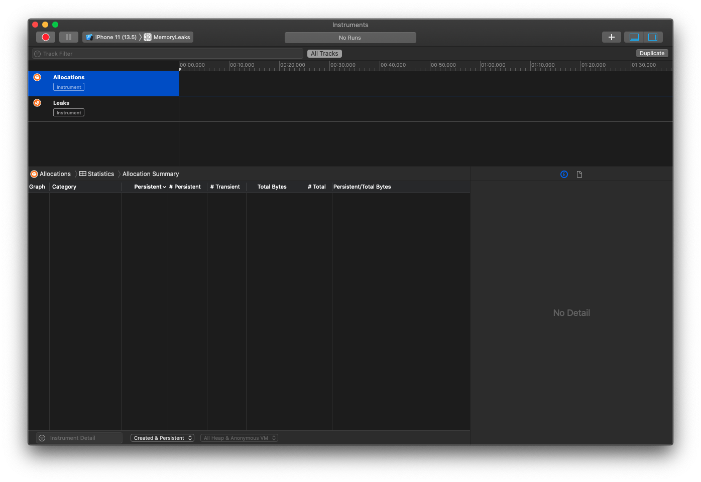 Leaks from Xcode
